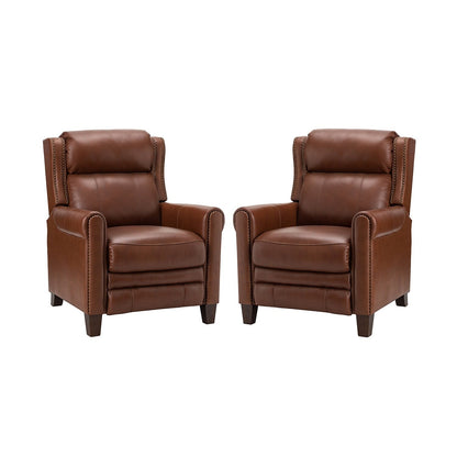 Felisa 32.48 Fauteuil inclinable manuel en cuir véritable, lot de 2