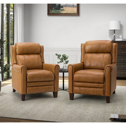 Felisa 32.48 Fauteuil inclinable manuel en cuir véritable, lot de 2