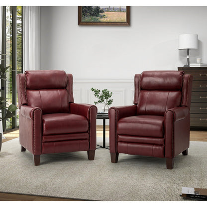 Felisa 32.48 Fauteuil inclinable manuel en cuir véritable, lot de 2