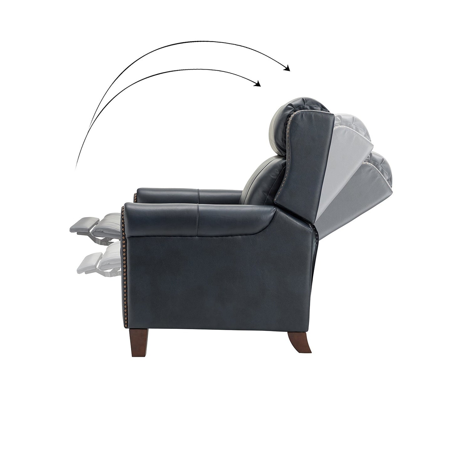 Felisa 32.48 Fauteuil inclinable manuel en cuir véritable, lot de 2