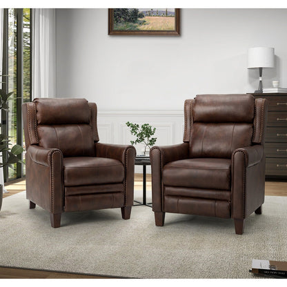 Felisa 32.48 Fauteuil inclinable manuel en cuir véritable, lot de 2
