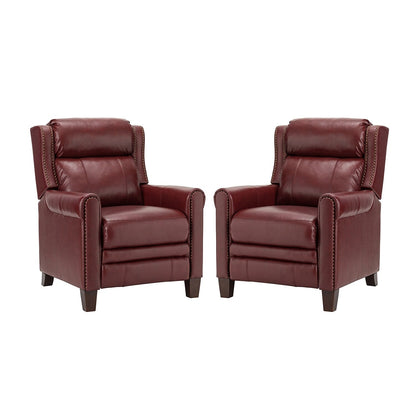 Felisa 32.48 Fauteuil inclinable manuel en cuir véritable, lot de 2