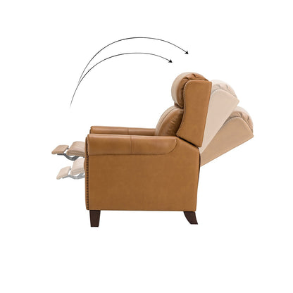 Fauteuil inclinable manuel large en cuir véritable Felisa 32,48
