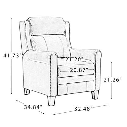 Fauteuil inclinable manuel large en cuir véritable Felisa 32,48