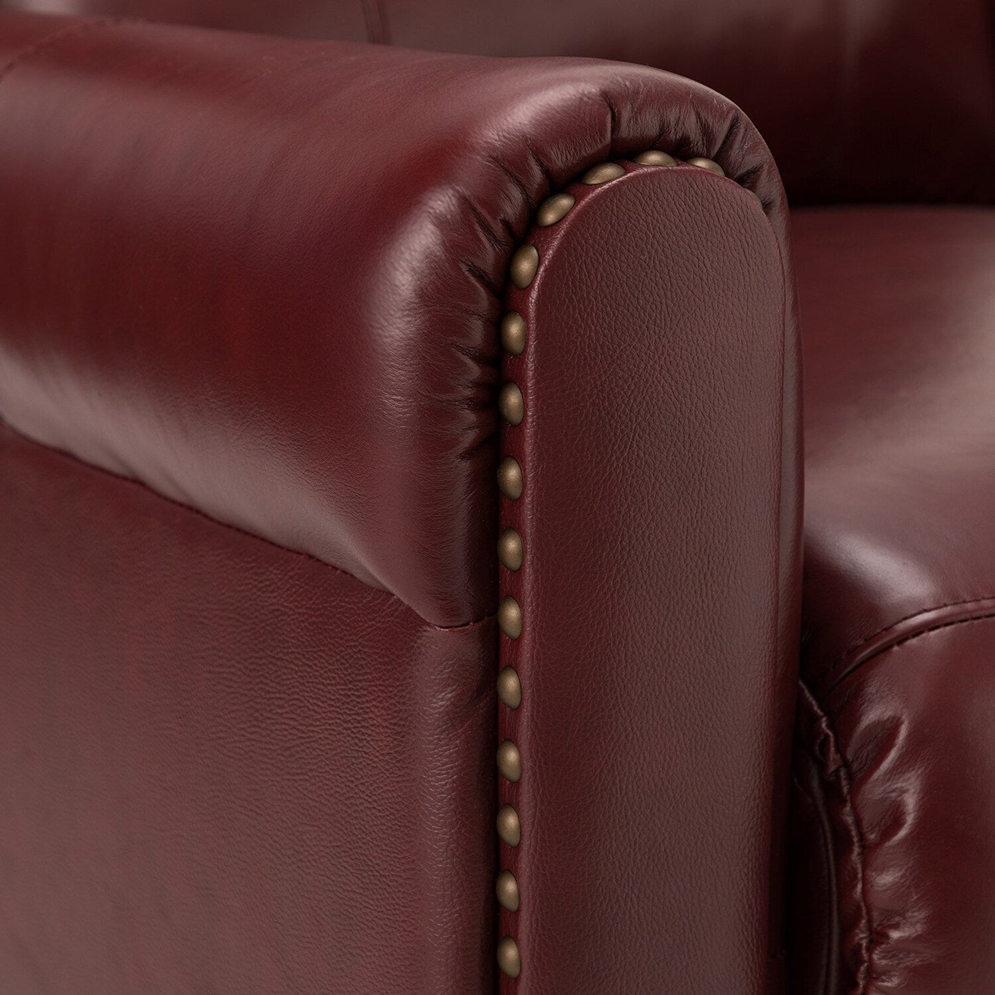 Fauteuil inclinable manuel large en cuir véritable Felisa 32,48