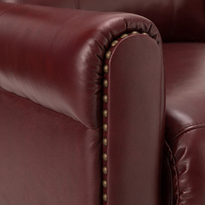 Fauteuil inclinable manuel large en cuir véritable Felisa 32,48