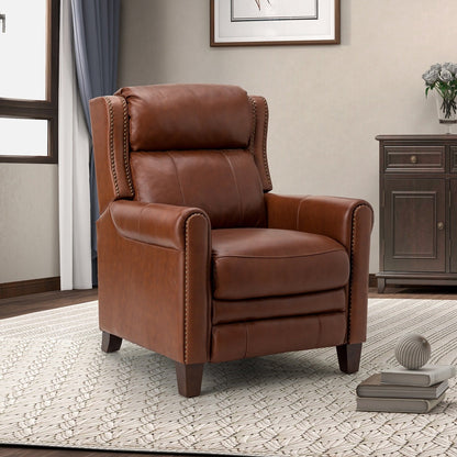 Fauteuil inclinable manuel large en cuir véritable Felisa 32,48