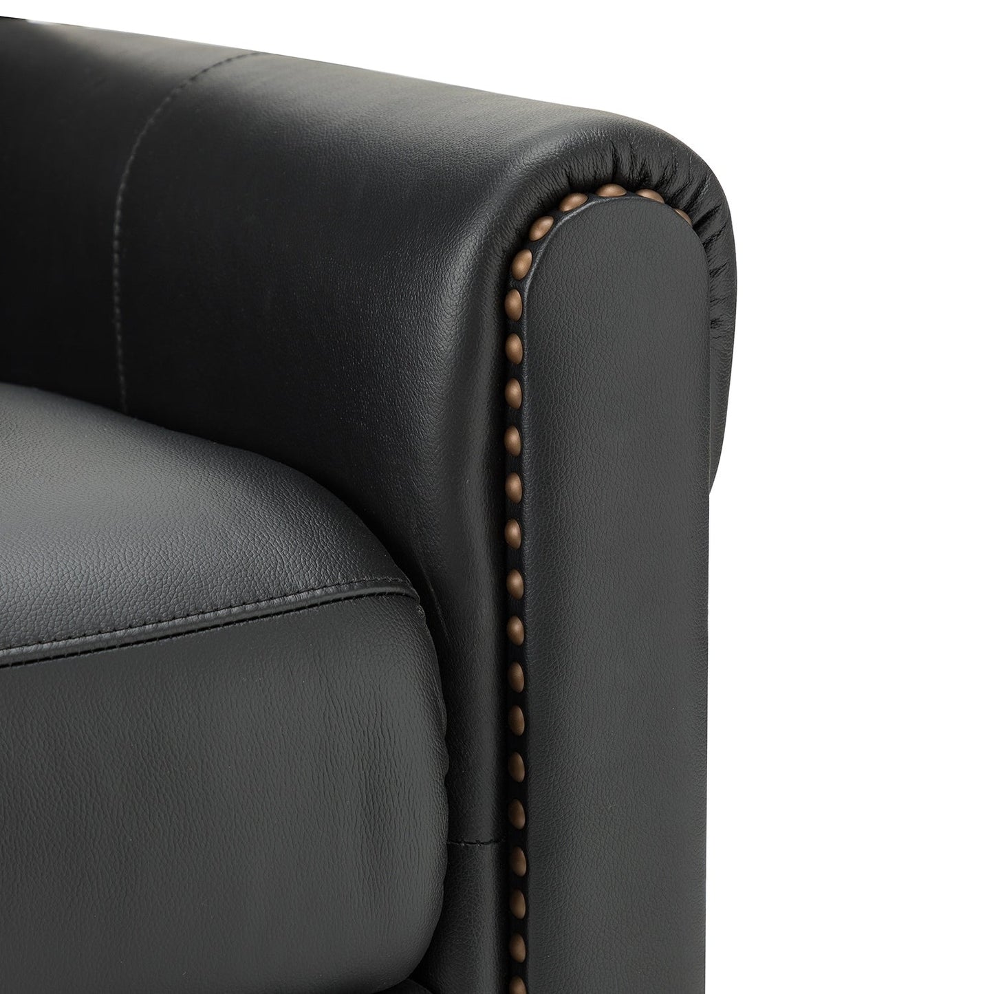 Fauteuil inclinable manuel large en cuir véritable Felisa 32,48