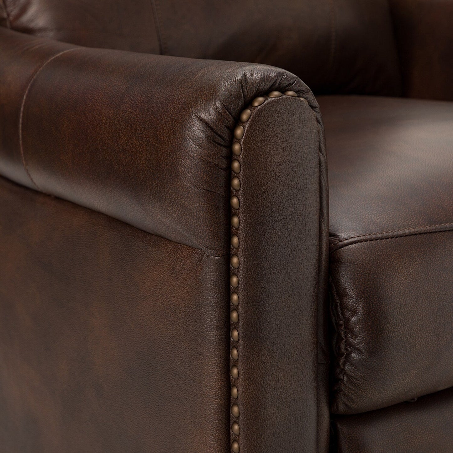 Fauteuil inclinable manuel large en cuir véritable Felisa 32,48