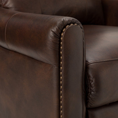 Fauteuil inclinable manuel large en cuir véritable Felisa 32,48