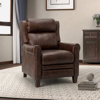 Fauteuil inclinable manuel large en cuir véritable Felisa 32,48
