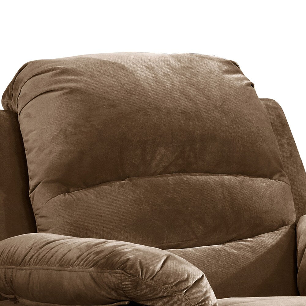 Fauteuil inclinable électrique transitionnel en tissu marron Roseway de Copper Grove