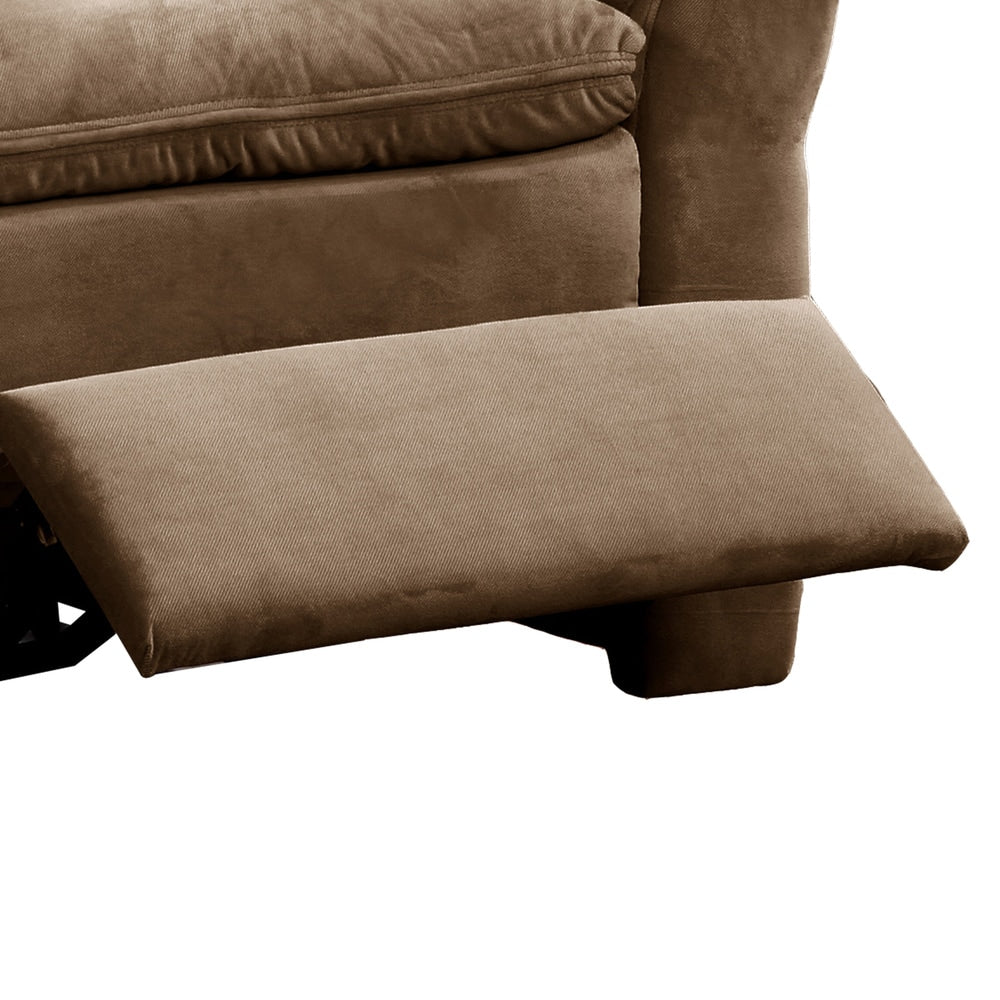 Fauteuil inclinable électrique transitionnel en tissu marron Roseway de Copper Grove