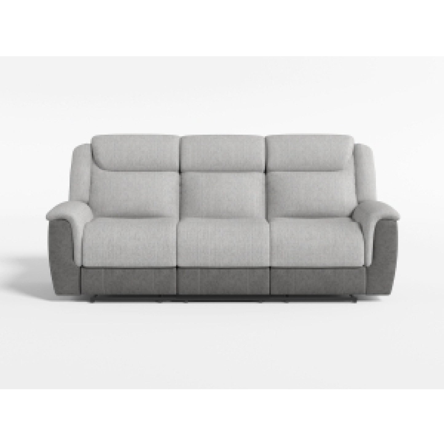 Canapé inclinable manuel Feo avec console, microfibre blanc gris, 86 pouces