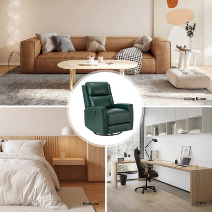 Fauteuil inclinable pivotant à oreilles Fiacro 30.31 en cuir véritable, large et moderne, avec garnitures cloutées