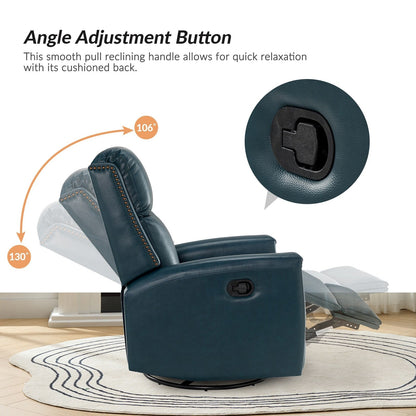 Fauteuil inclinable pivotant à oreilles Fiacro 30.31 en cuir véritable, large et moderne, avec garnitures cloutées, lot de 2