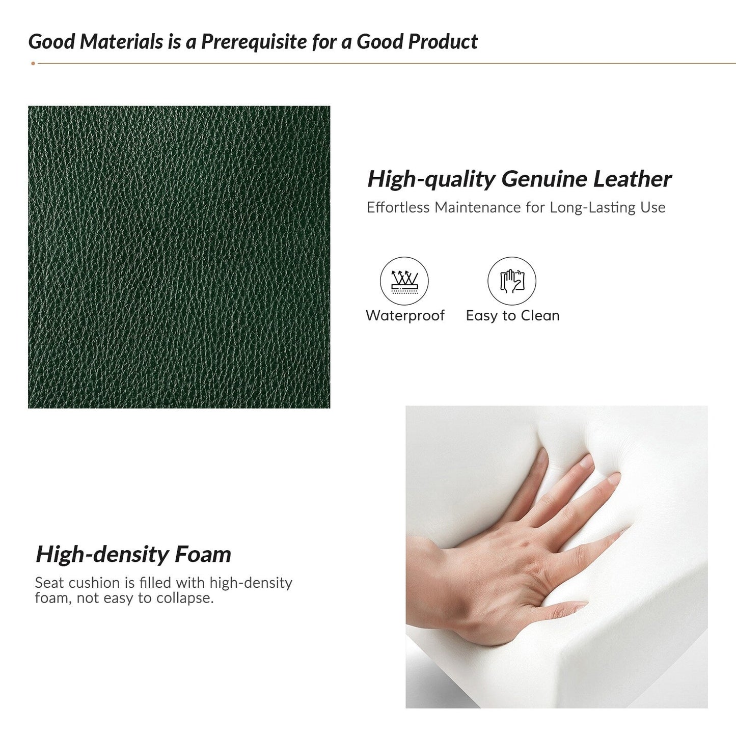 Fauteuil inclinable pivotant à oreilles Fiacro 30.31 en cuir véritable, large et moderne, avec garnitures cloutées, lot de 2