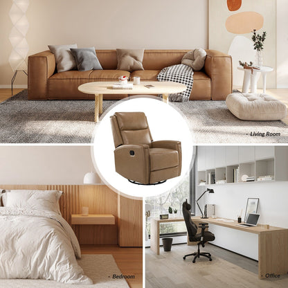 Fauteuil inclinable pivotant à oreilles Fiacro 30.31 en cuir véritable, large et moderne, avec garnitures cloutées, lot de 2