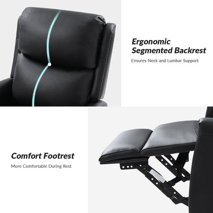 Fauteuil inclinable pivotant à oreilles Fiacro 30.31 en cuir véritable, large et moderne, avec garnitures cloutées, lot de 2