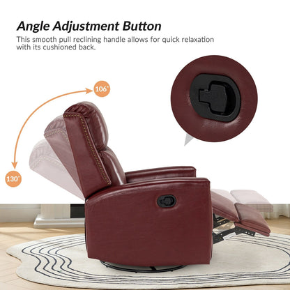 Fauteuil inclinable pivotant à oreilles Fiacro 30.31 en cuir véritable, large et moderne, avec garnitures cloutées, lot de 2