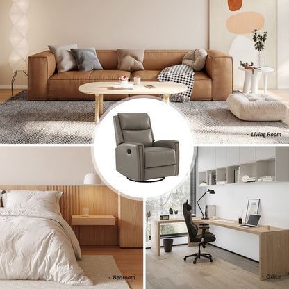 Fauteuil inclinable pivotant à oreilles Fiacro 30.31 en cuir véritable, large et moderne, avec garnitures cloutées, lot de 2