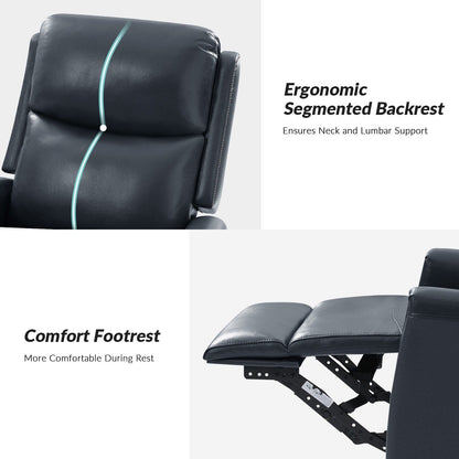 Fauteuil inclinable pivotant à oreilles Fiacro 30.31 en cuir véritable, large et moderne, avec garnitures cloutées, lot de 2