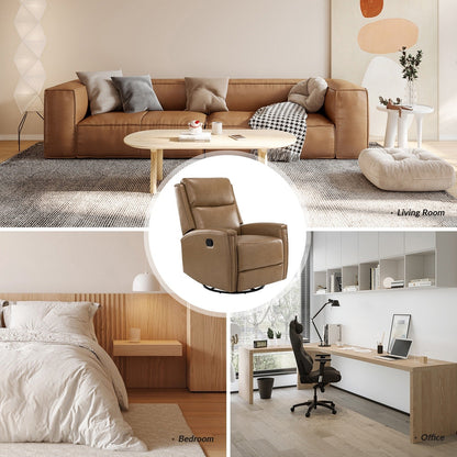 Fauteuil inclinable pivotant à oreilles Fiacro 30.31 en cuir véritable, large et moderne, avec garnitures cloutées