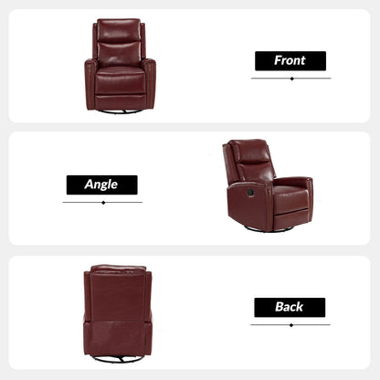 Fauteuil inclinable pivotant à oreilles Fiacro 30.31 en cuir véritable, large et moderne, avec garnitures cloutées