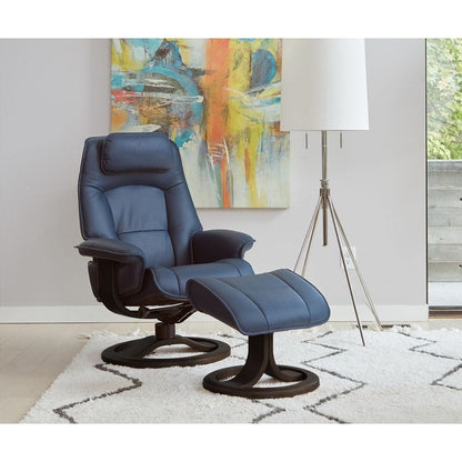 Fauteuil inclinable et ottoman en cuir Fjords Admiral R
