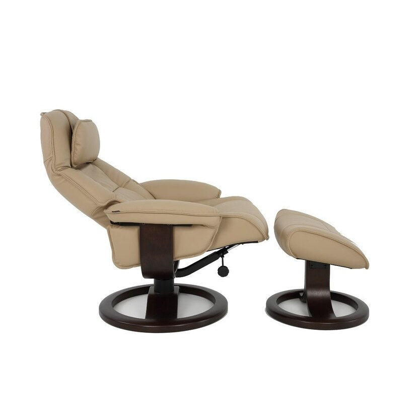 Fauteuil inclinable et ottoman en cuir Fjords Admiral R