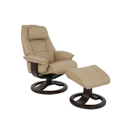 Fauteuil inclinable et ottoman en cuir Fjords Admiral R