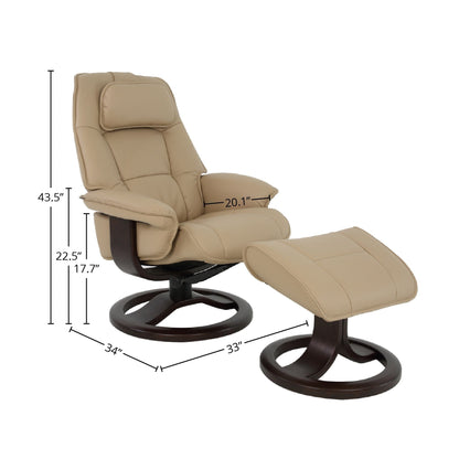 Fauteuil inclinable et ottoman en cuir Fjords Admiral R