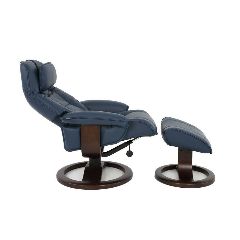 Fauteuil inclinable et ottoman en cuir Fjords Admiral R