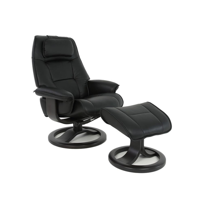 Fauteuil inclinable et ottoman en cuir Fjords Admiral R