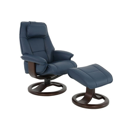 Fauteuil inclinable et ottoman en cuir Fjords Admiral R
