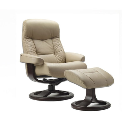 Fauteuil inclinable et ottoman en cuir Fjords Muldal