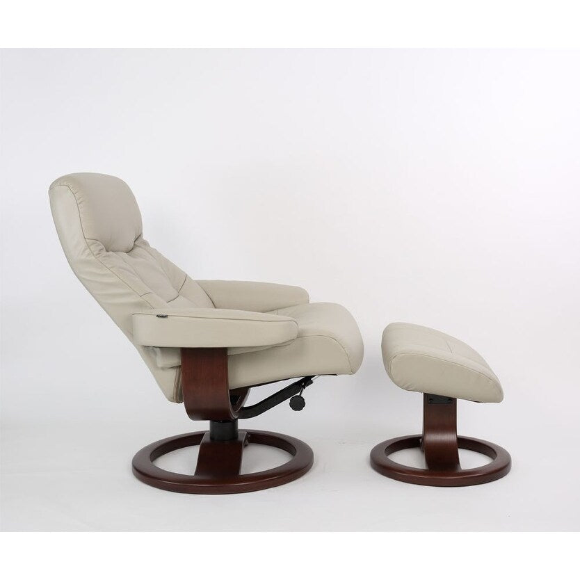 Fauteuil inclinable et ottoman en cuir Fjords Muldal