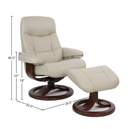 Fauteuil inclinable et ottoman en cuir Fjords Muldal