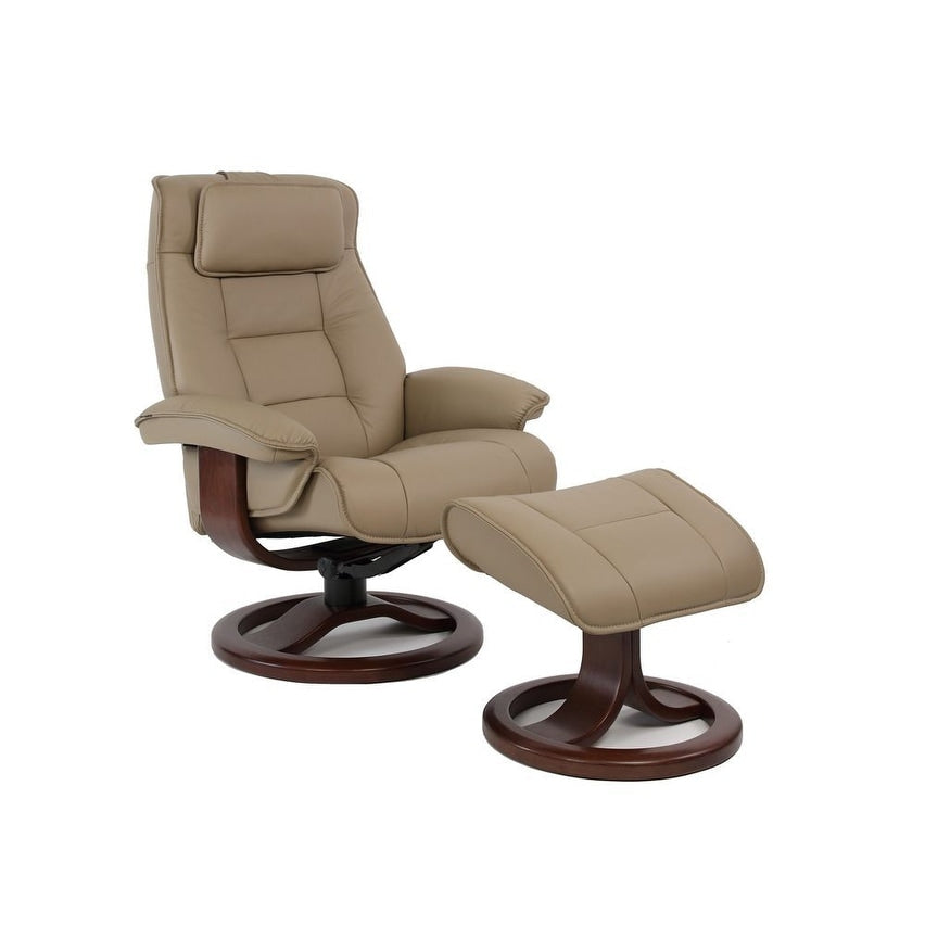 Fauteuil inclinable et ottoman en cuir Fjords Mustang