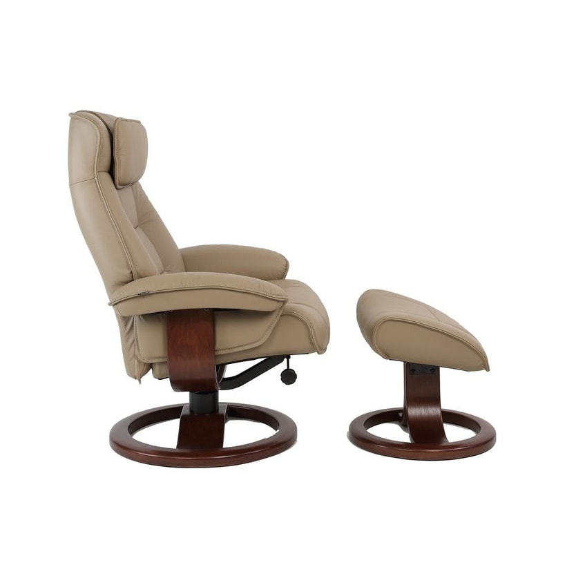 Fauteuil inclinable et ottoman en cuir Fjords Mustang