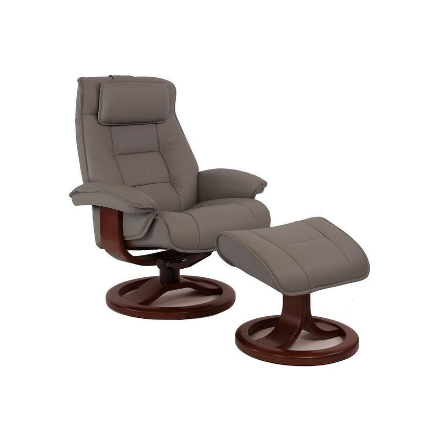 Fauteuil inclinable et ottoman en cuir Fjords Mustang