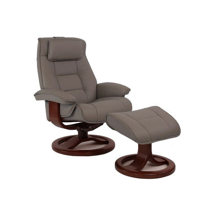 Fauteuil inclinable et ottoman en cuir Fjords Mustang