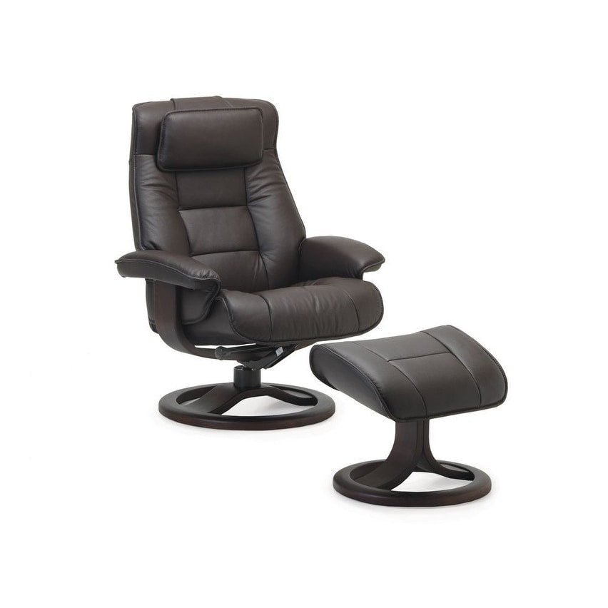 Fauteuil inclinable et ottoman en cuir Fjords Mustang