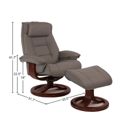 Fauteuil inclinable et ottoman en cuir Fjords Mustang