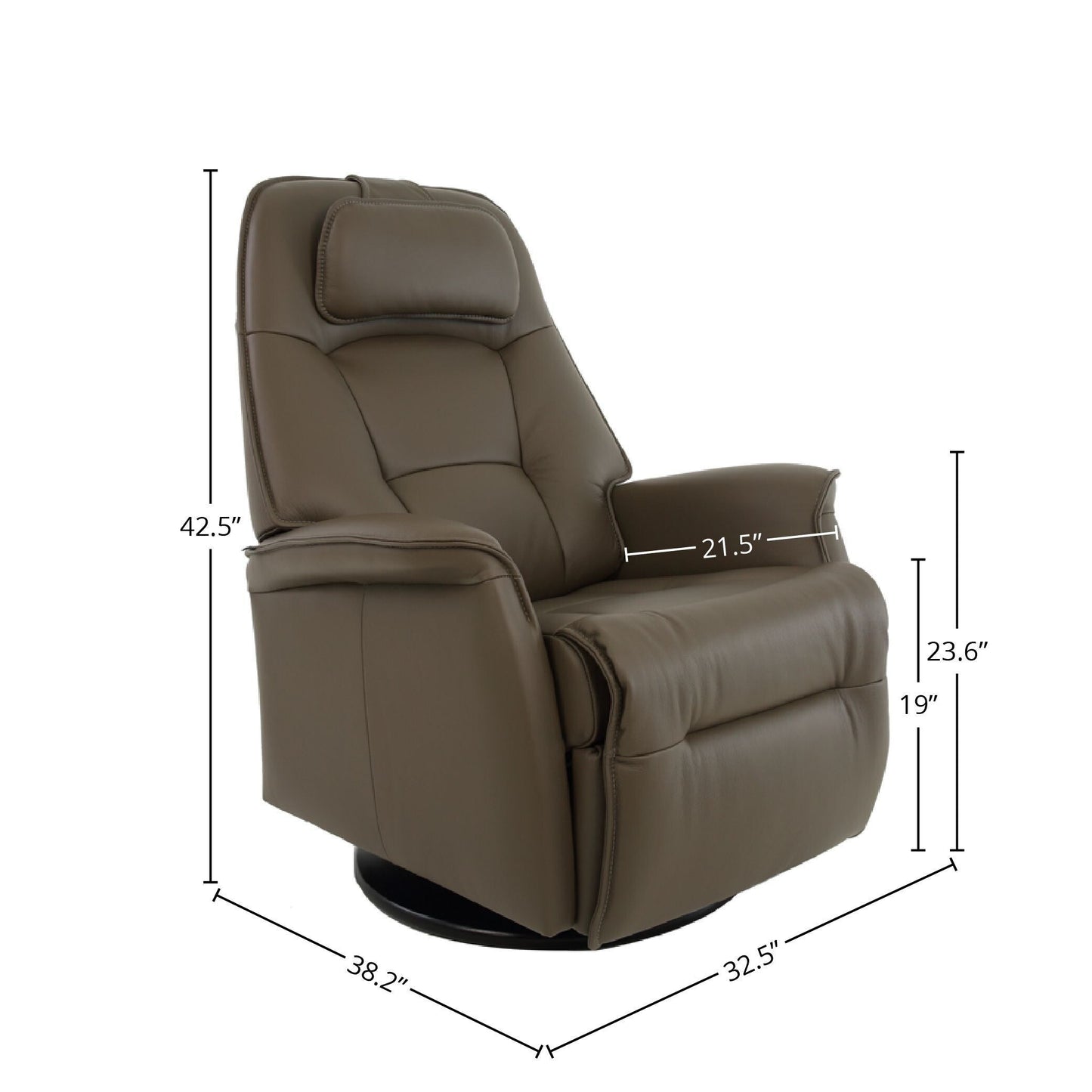 Fauteuil inclinable pivotant en cuir Fjords Stockholm