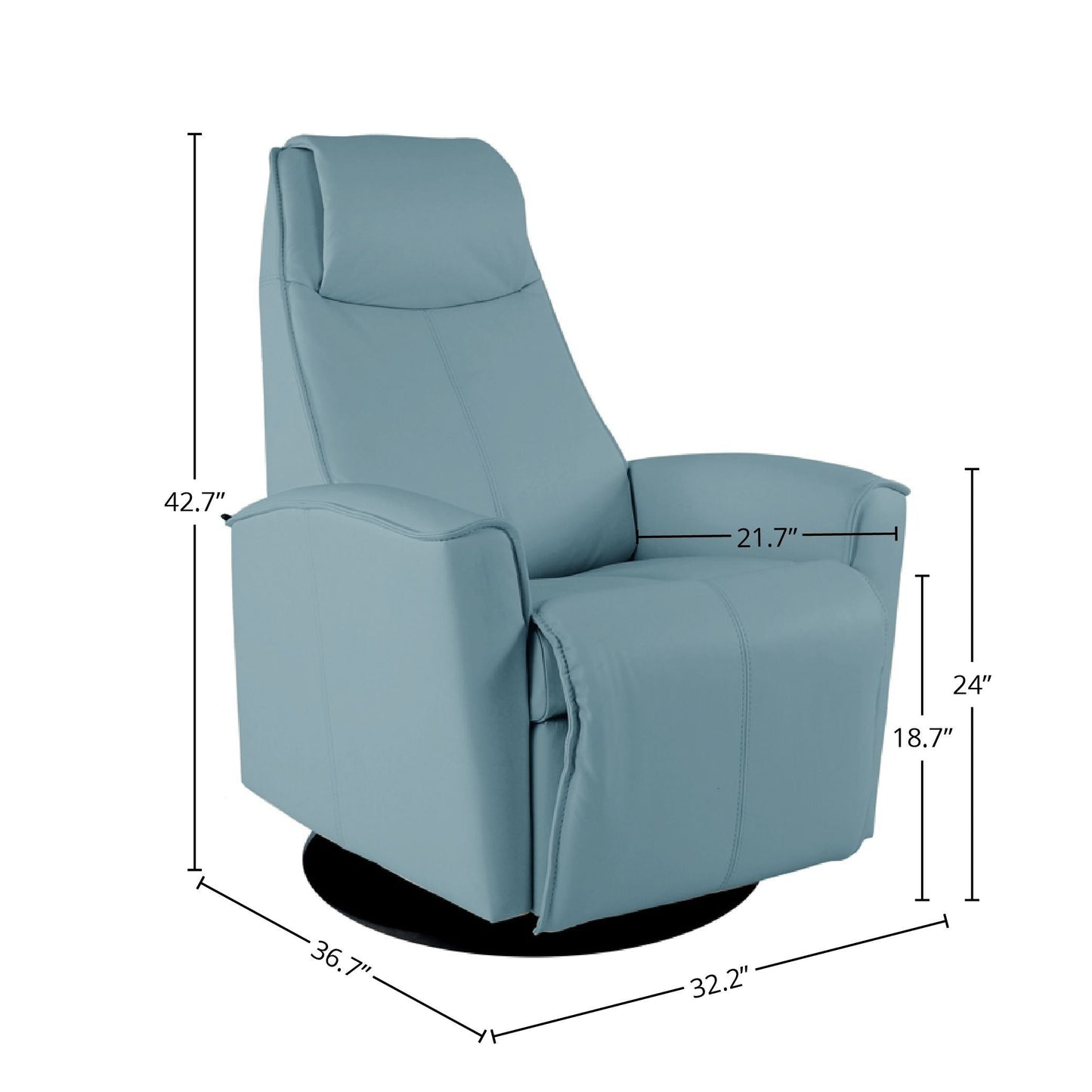 Fauteuil inclinable pivotant en cuir urbain Fjords
