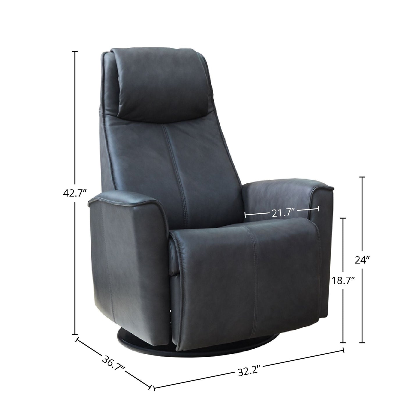 Fauteuil inclinable pivotant en cuir urbain Fjords