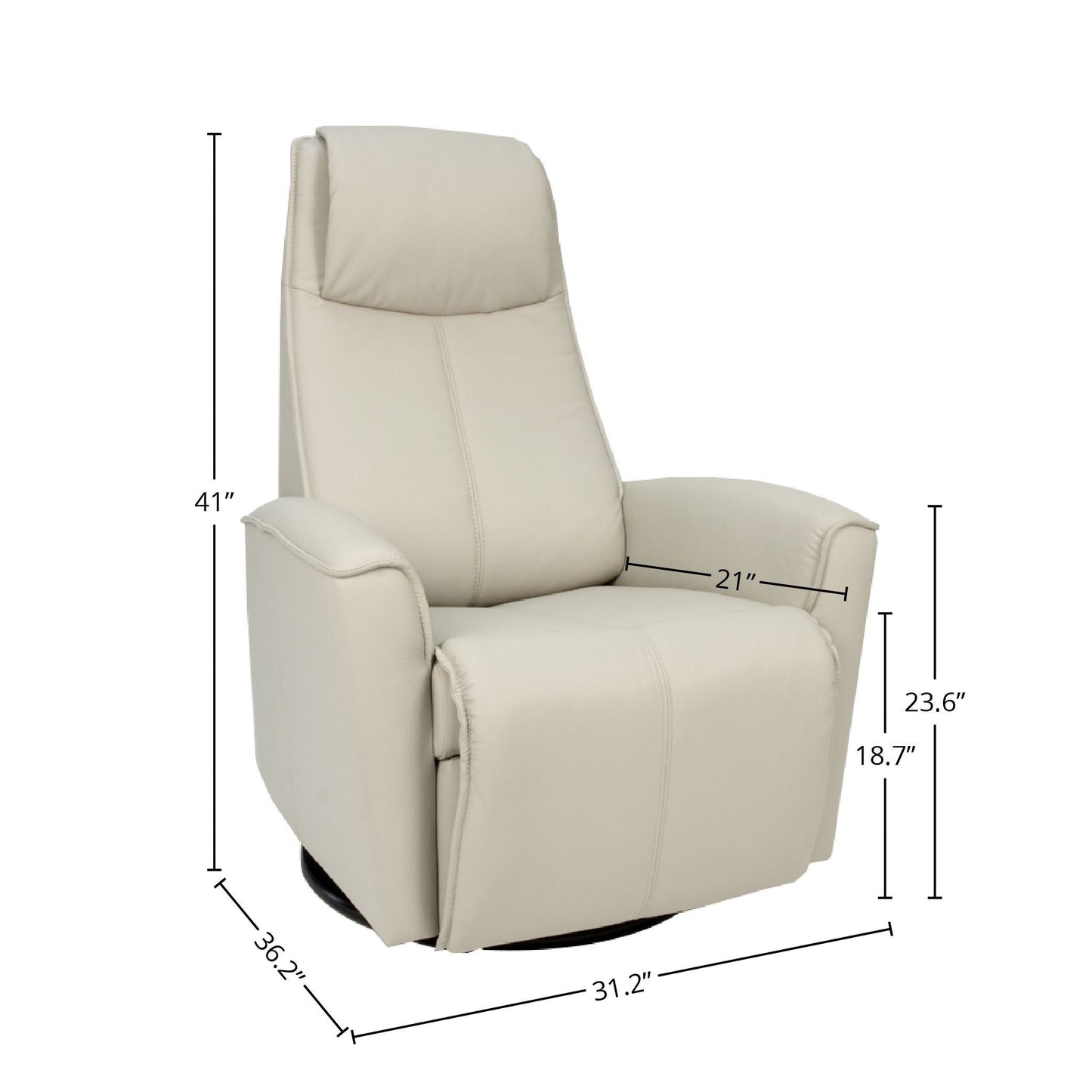 Fauteuil inclinable pivotant en cuir urbain Fjords