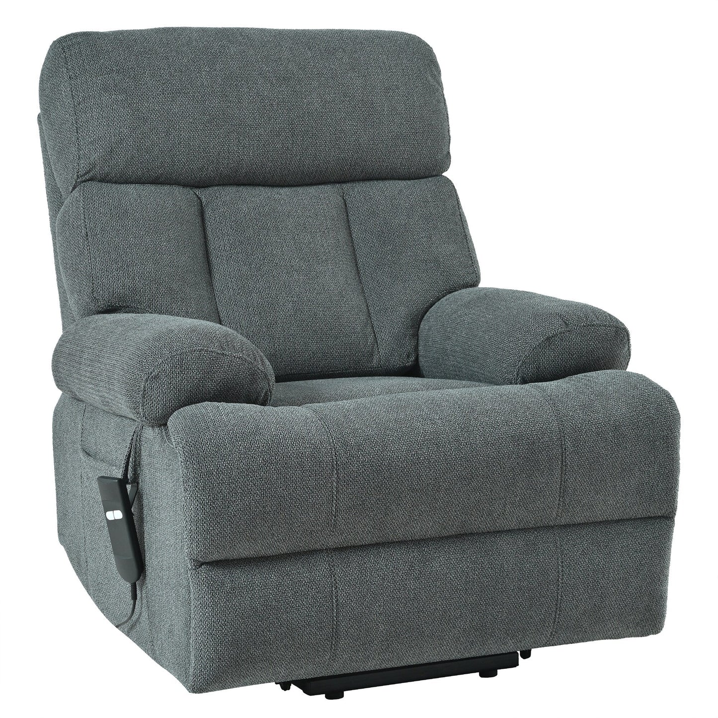 Fauteuil inclinable électrique en flanelle avec poche latérale