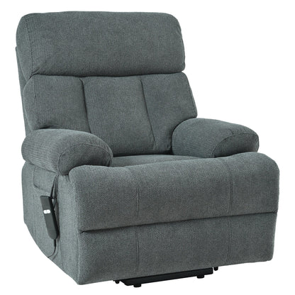 Fauteuil inclinable électrique en flanelle avec poche latérale